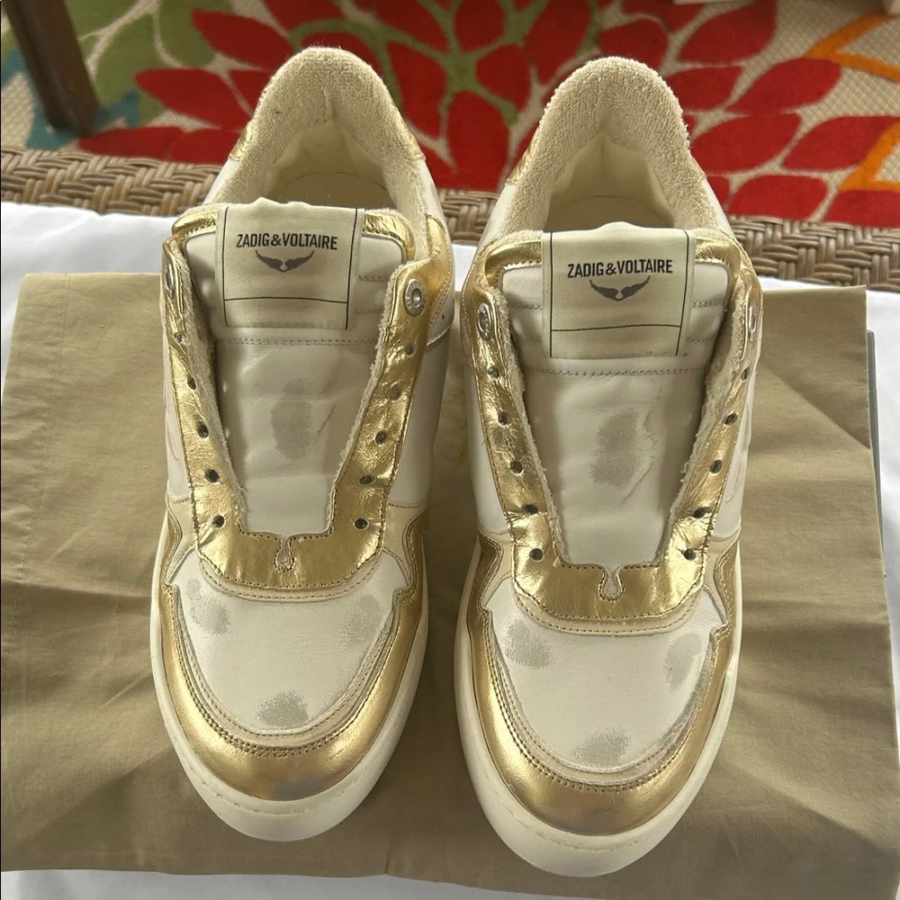 Zadig & Voltaire Low-Top Wings Slip On Intentionally Distressed Sneakers NWT